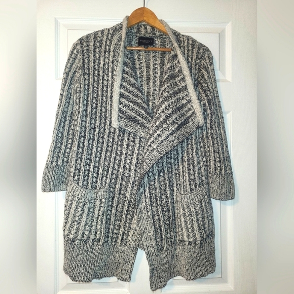 Thakoon Sweaters - Thakoon for Design Nation Woven Cardigan Sweater Cropped Sleeve Size X Small‎